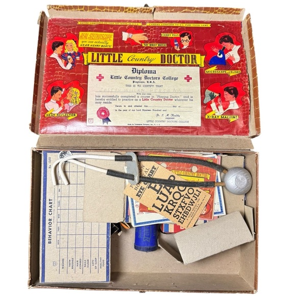 Vintage Little Country Doctor Toy Set by Transogram – Most Parts, Original Box - Picture 1 of 16